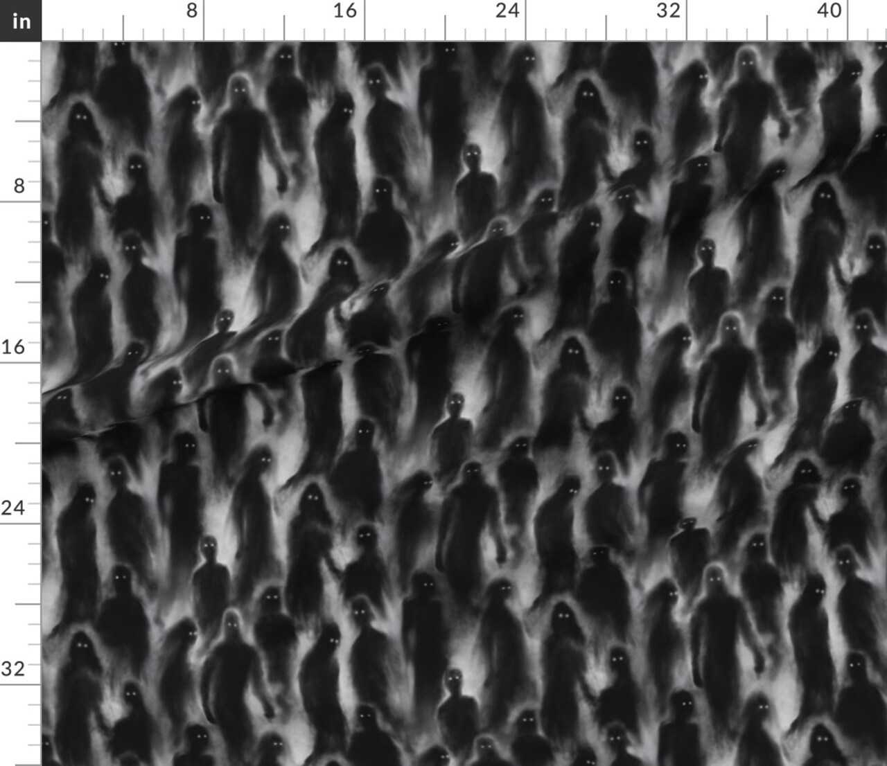 Various Fabrics by the Yard or Fat Quarter Haunted Shadows Ghost Phantom Creepy Horror Spirits Halloweeen Custom Printed Fabric by Spoonflower